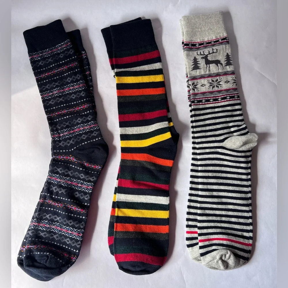 Men's Christmas Long Socks Set‎ - Multicolor
